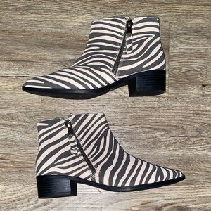 Worthington Zebra Print Ankle Boots